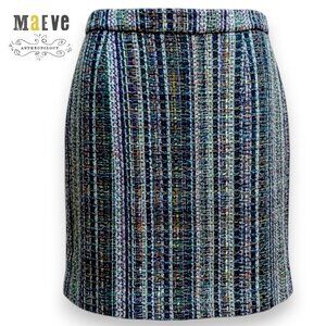 Maeve by Anthropologie Tweed Multi-color Lined Pencil Mini Skirt | Size 10
